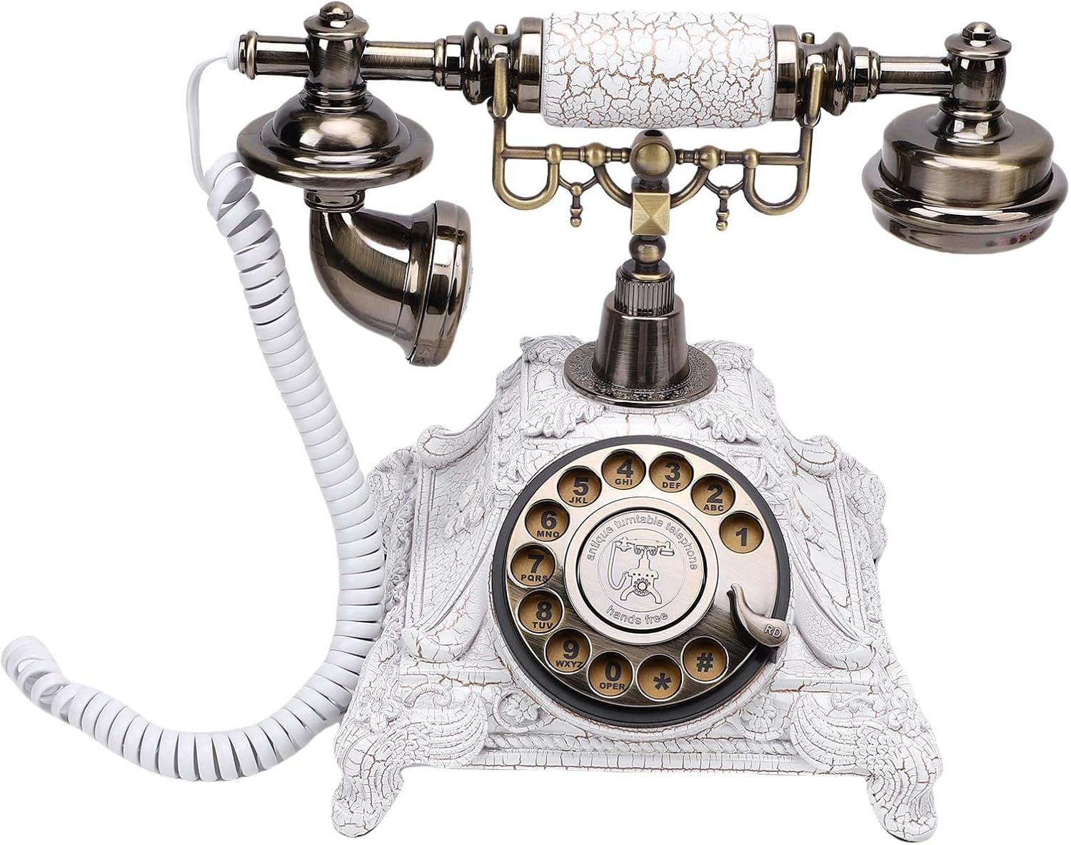 Sanpyl Audio Guest Book Phone, 32G Capacity Vintage Audio GuestBook Wedding Phone, Retro Telephone Customized Voice Message for Wedding Party (White)