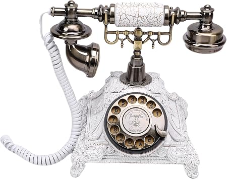 Audio Guest Book Wedding Phone,Retro and Practical 32G Capacity Audio Guest Book Phone,Personalized Recording Retro Telephone, for Wedding Party White