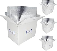 Vista 11 de Enfriadores de envío perecederos de 7 x 6 x 10 pulgadas, pequeña caja térmica aislada para alimentos congelados, paquete de 4 cajas de cartón