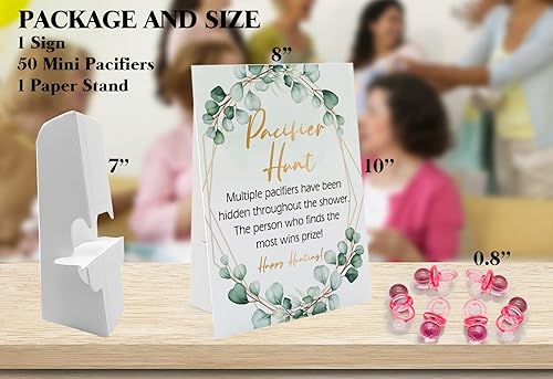 Miniatura 2 de GNATV Juegos de baby shower, juego de revelación de género, signo de 8 × 10 y 50 mini, adultos favoritos para actividades de baby shower, género