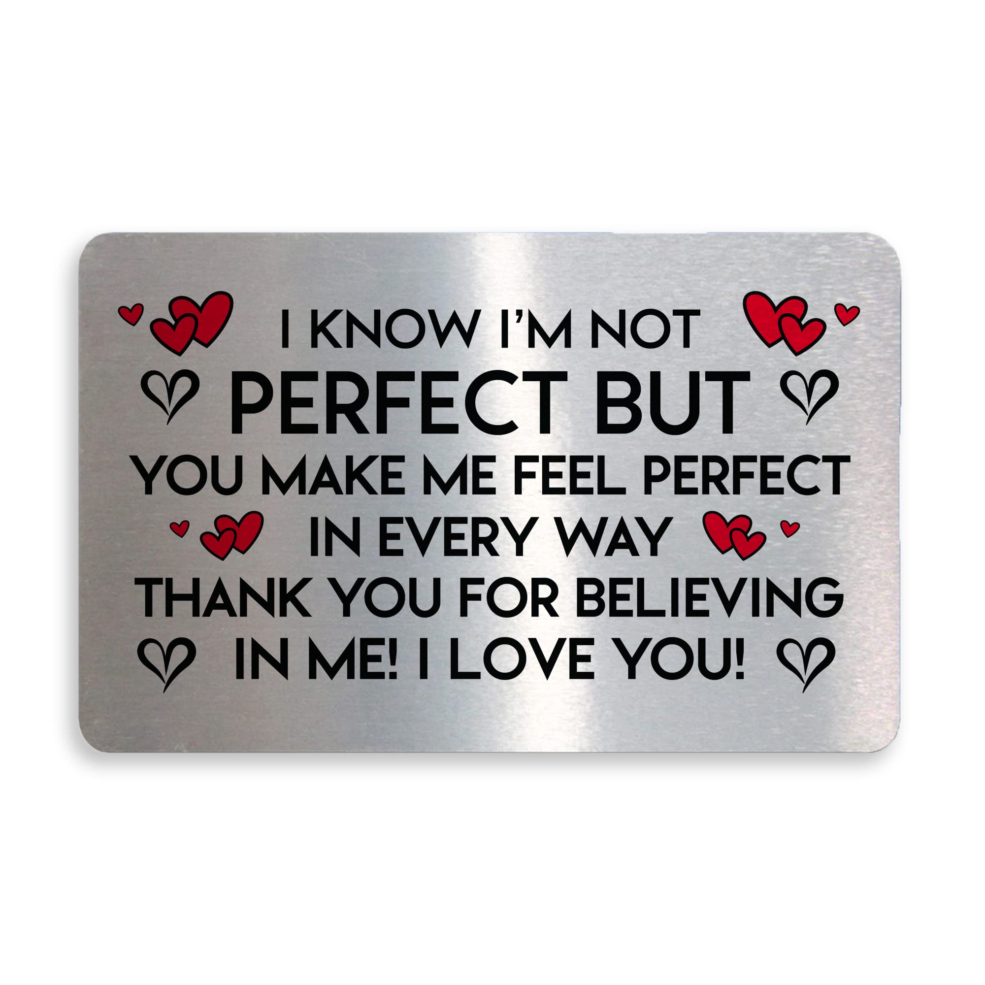 Thank You Gift For Him Her Valentines Day Anniversary Metal Card Keepsake Gift