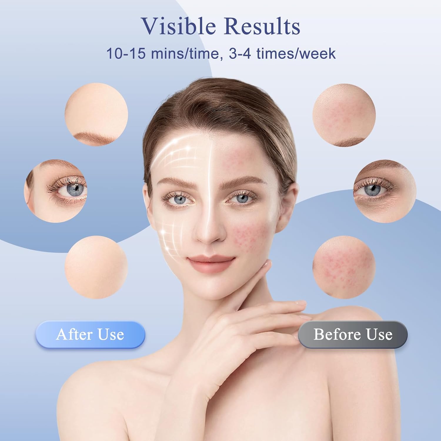 LED light therapy mask, Red Light Therapy for Face & Neck, 7 Colors Led Face and Neck Mask, can USB Charging with Controller, Firming and Sooth for Home Working Travel Yoga - Image 4