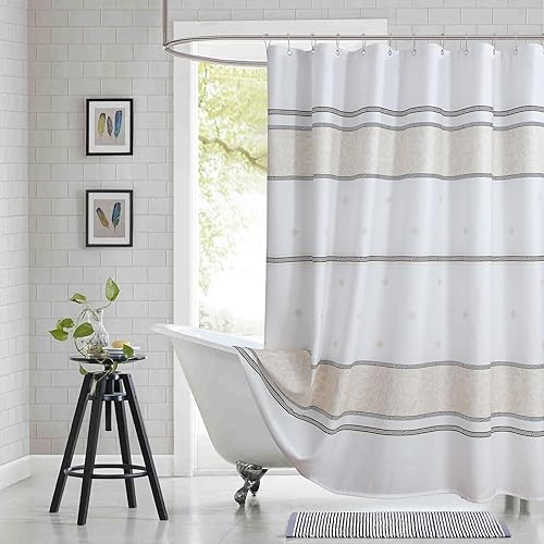 Miniatura 9 de Cortina de ducha de tela, cortina de ducha de oso y alce, cortinas de ducha de cabaña para baño, cortinas de baño impermeables, 72 pulgadas de ancho