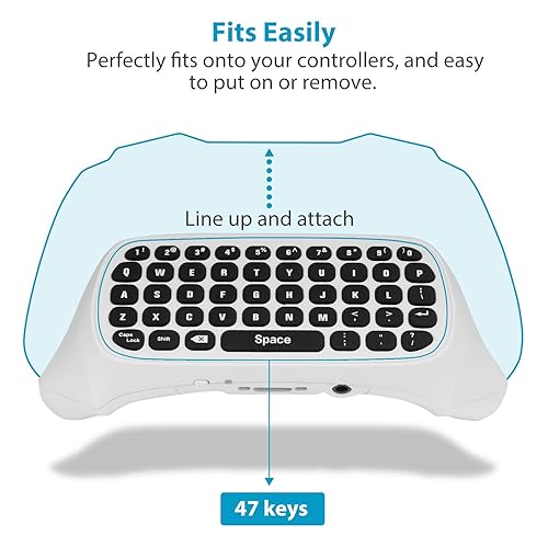 Vista 3 de MoKo Green Backlight Keyboard for Xbox One Controller, Xbox Series XS, Wireless Gaming Chatpad Keypad with USB Receiver&3.5mm Audio Jack, Xbox