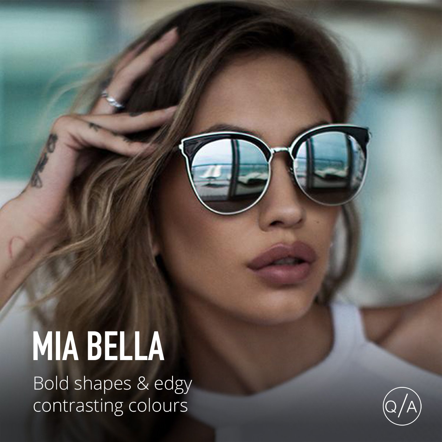 QUAY MIA BELLA SUNGLASSES Quay Australia Sunglasses Mia Bella 122 Round Mirrored  main image 3