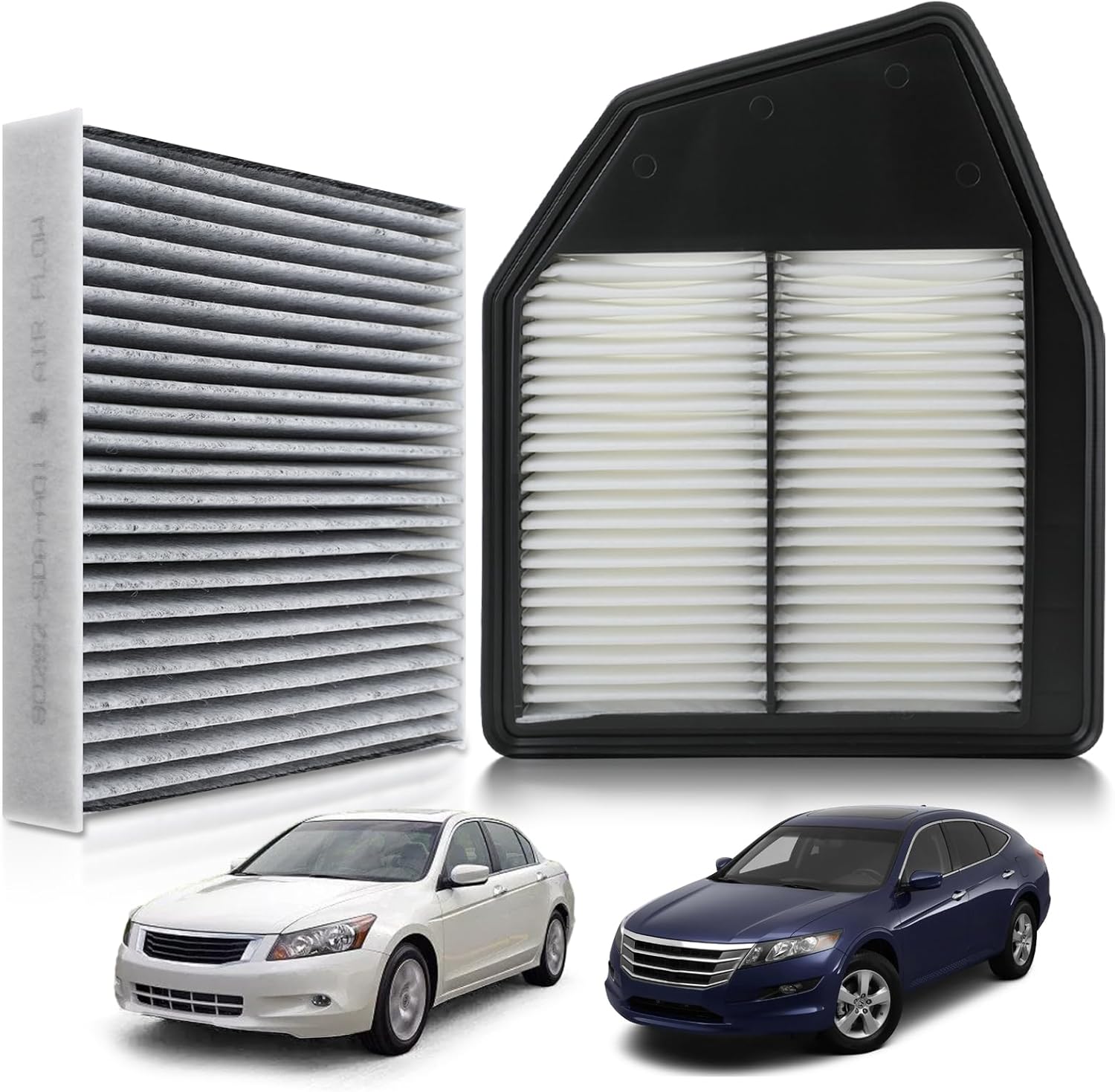 17220-R40-A00 80292- SDA-A01 Engine Air Filter & Cabin Air Filter Fit for Honda Accord (2008-2012) Crosstour (2012-2015) L4 2.4L Engine
