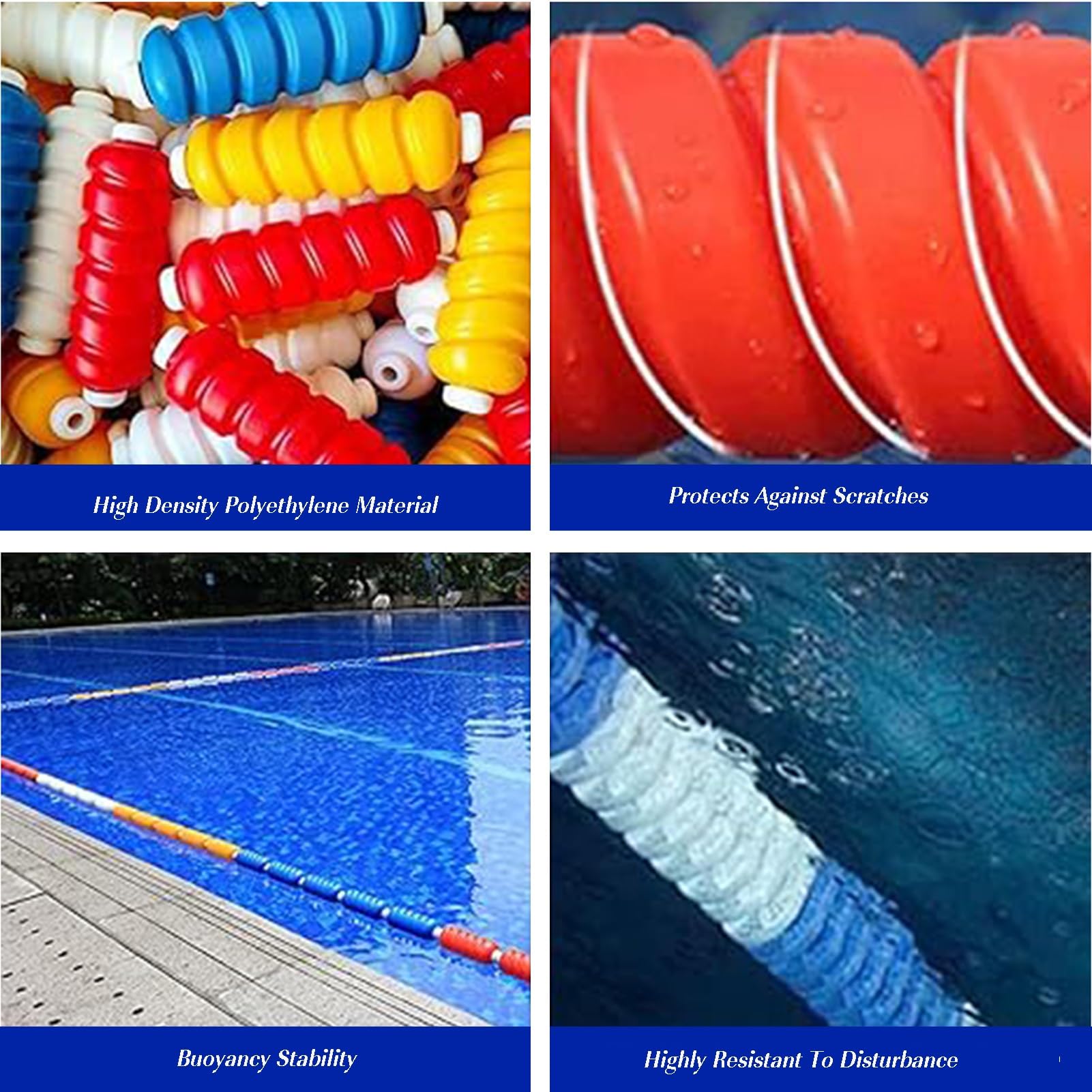 Recinzione di sicurezza per piscina, corda di demarcazione resistente, 18 m in nylon, ad alta galleggiabilità per la separazione dell'acqua, ideale per piscina e gestione della sicurezza