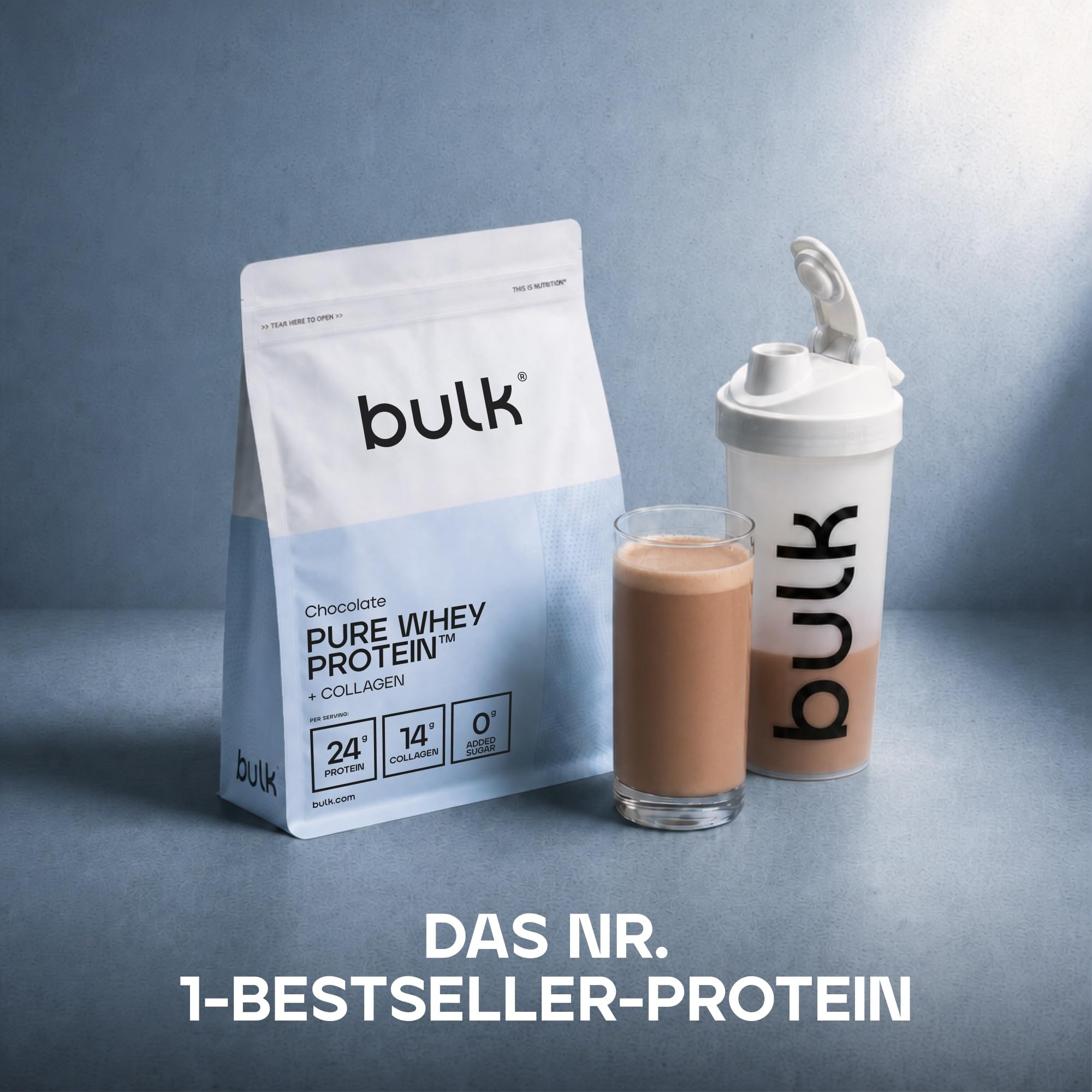 Bulk Pure Whey Protein + Kollagen, Schokolade, 2kg