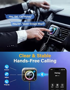JOYROOM Bluetooth 6.0 Car Adapter FM & AUX HiFi Bass 96W Fast Charging