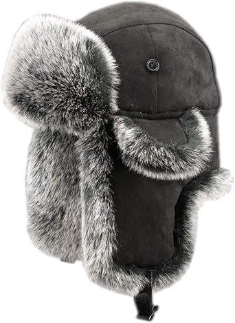Unisex Suede Aviator Trapper Trooper Pilot Ski Hat Windproof Faux Fur Earflap Cap