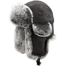 Insun Unisex Suede Aviator Trapper Trooper Pilot Ski Hat Windproof Faux Fur Earflap Cap