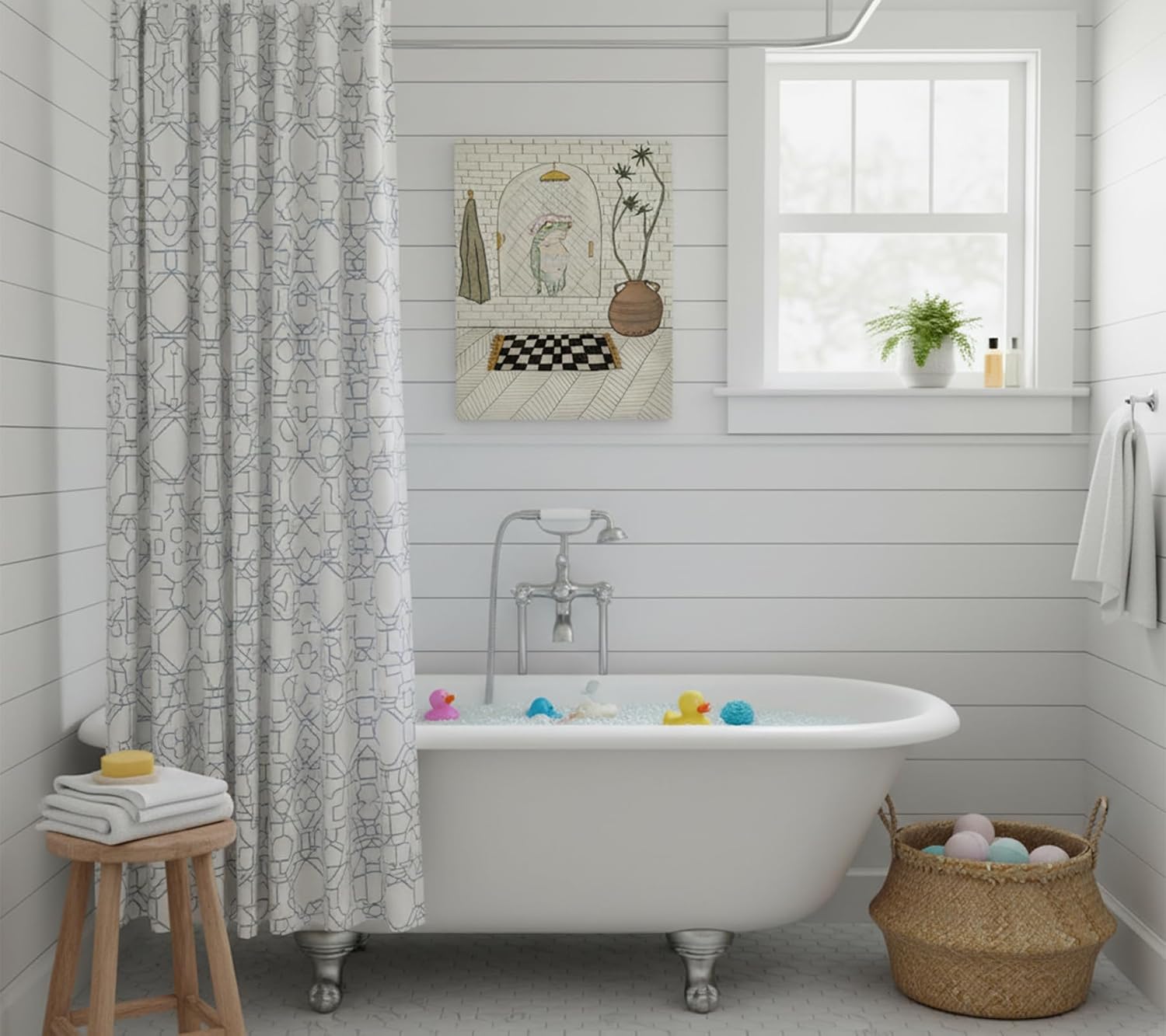 Kyiyhzp Funny Frog Bathroom Canvas Wall Art Vintage Bathroom Frog Wall Decor Picture Whimsical animal Shower Painting Cute Print Artwork for Toilet Shower Room Home Decoration 12x16 - view 3