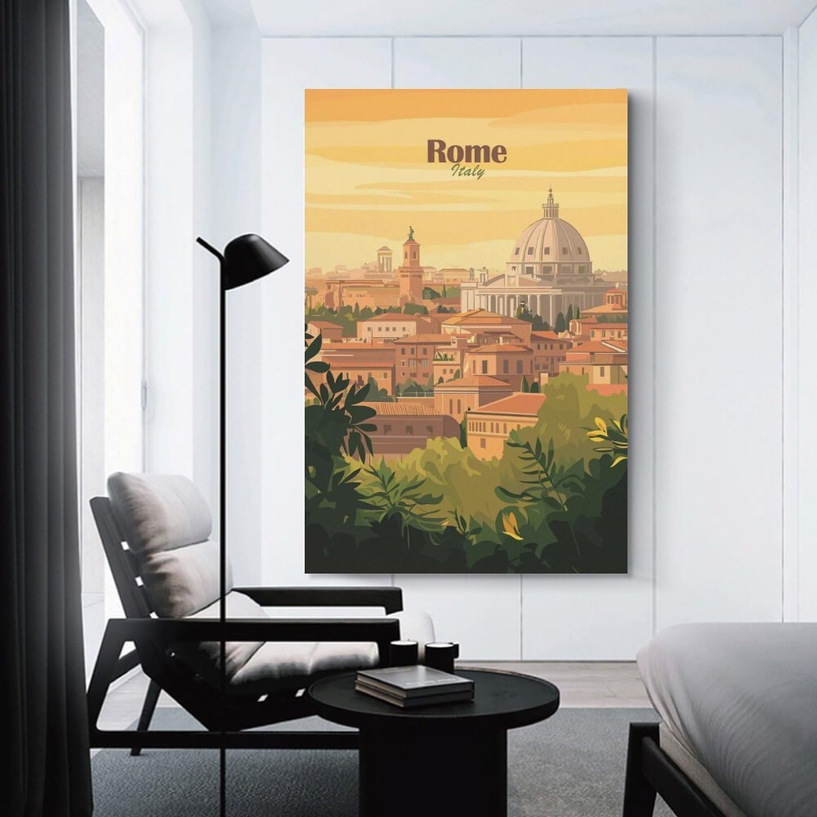 Junmoney Rome Cityscape(2) Decorative Wall Artwork 24x36inch(60x90cm), for Living Room, Bedroom, Office Or Hallway, Decorative Artwork with Broad Appeal