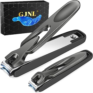 Nail Clippers with Catcher, Stocking Stuffers Gifts for Men, 2 Pack Anti Splash Self-Collecting Fingernail Clippers