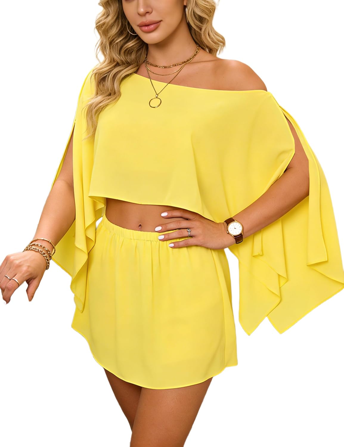 3 Piece Sets Smock Tops With Tube And Skirts Outfit For Women Cruise Party