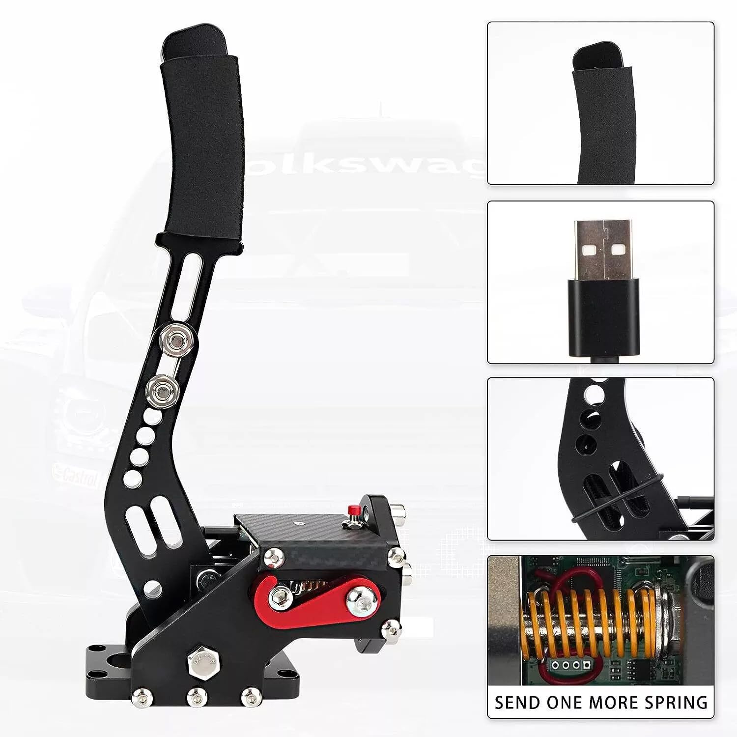 Lanotech Kit de frein à main USB 64 bits PC/PS4/PS5 pour jeux de course PC SIM, pour Logitech G29 Simuler un ordinateur de frein à main linéaire, avec clip de fixation et plaque