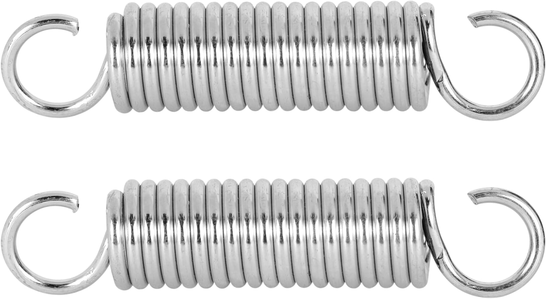 Prime-Line SP 9624 Extension Spring, Spring Steel Construction, Nickel-Plated Finish, 0.120 GA x 13/16 In. x 4 In., Single Loop Open, (2 Pack)