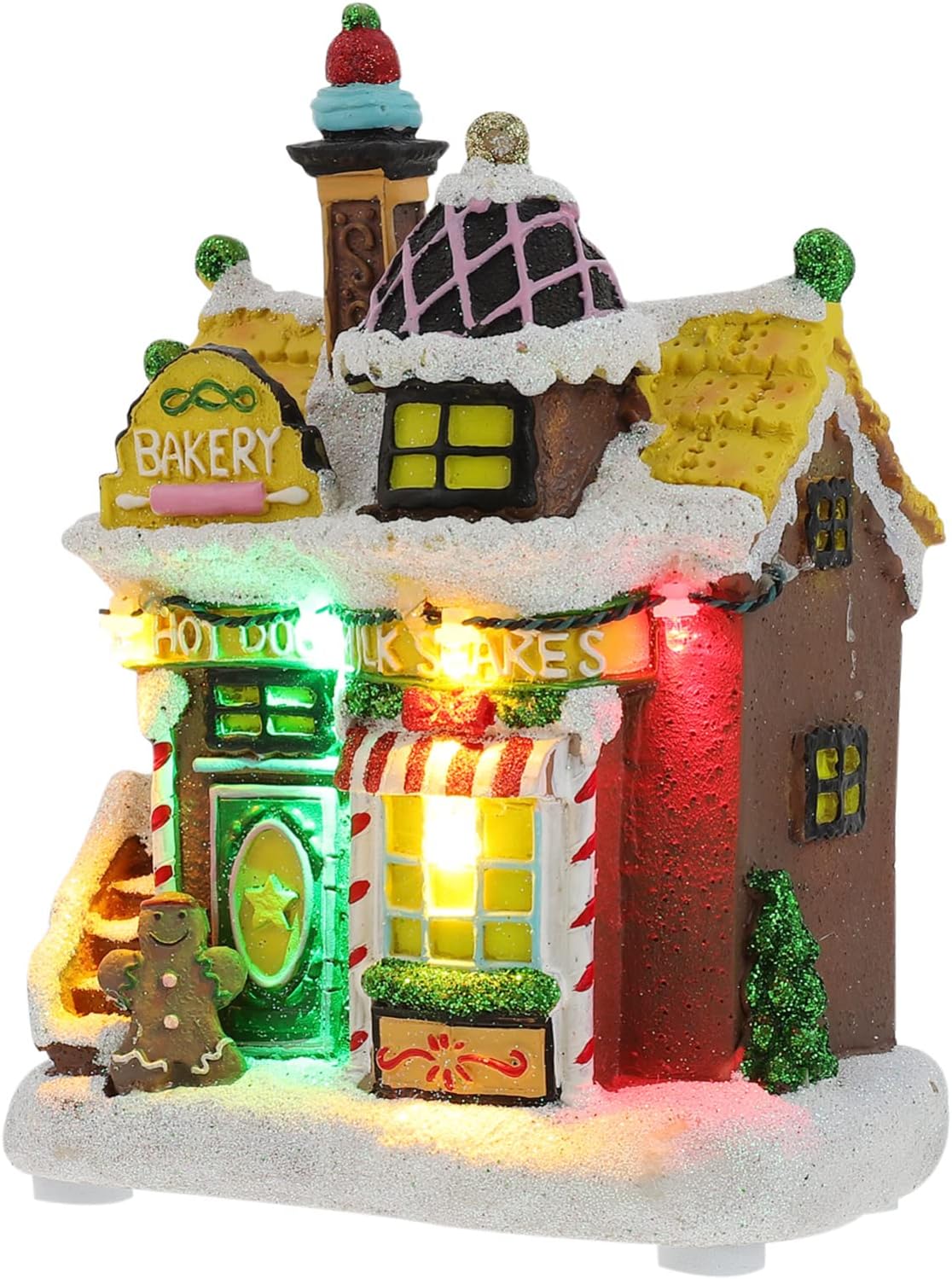 Decor De Noel NoëL Bois Village NoëL LED ÉGlise LumièRe Maison Neige