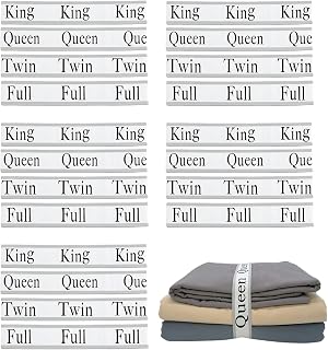 20 Pieces Bed Sheet Organizer Bands, Sheet Organizers and Storage Label Bands, Sheet Label for Bedding, Sheets Organizer for Closet,Sheet Keepers Linen Labels Bedding Bands (Grey, Mix 20Pcs)