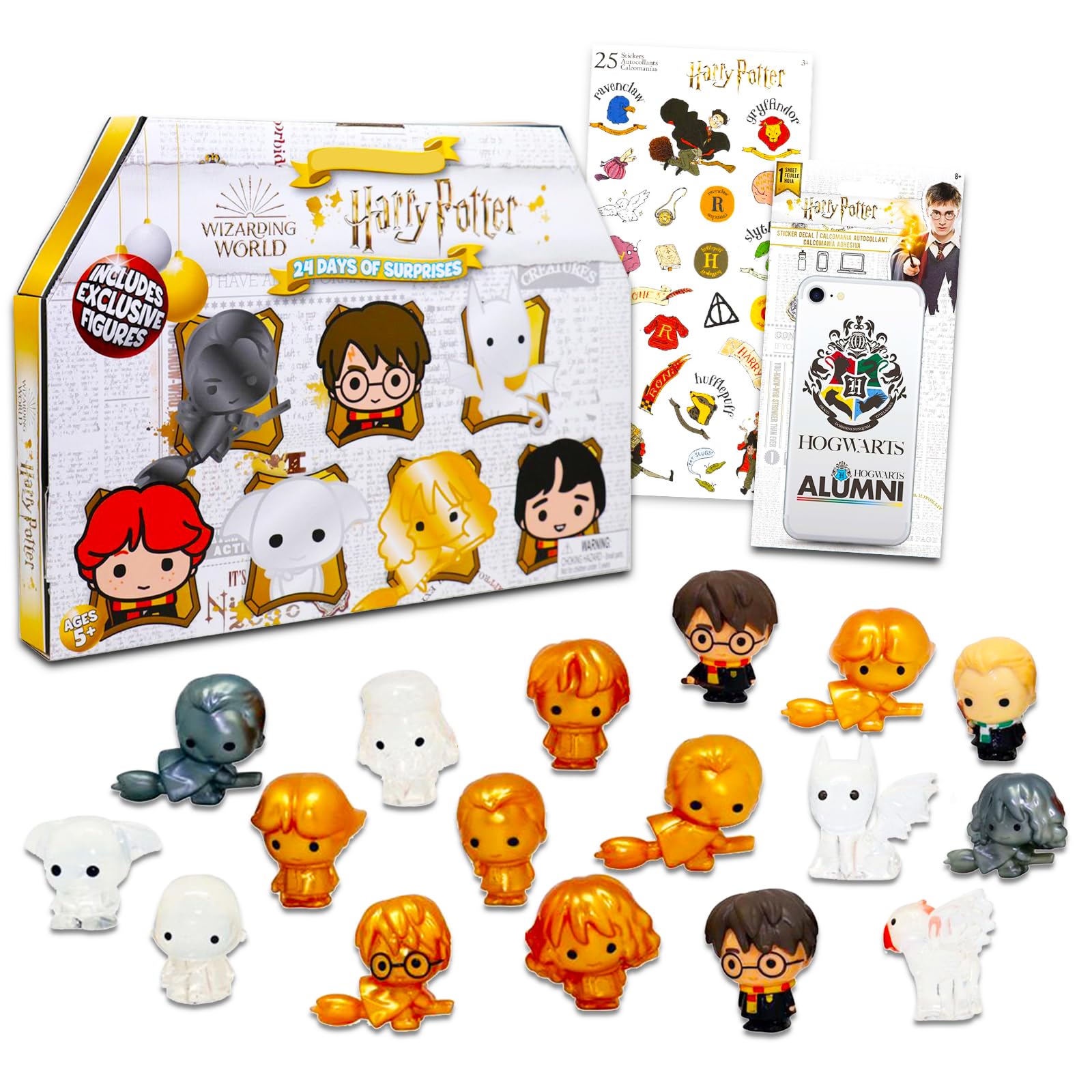 Harry Potter Mini Figurines Advent Calendar - Countdown to Christmas 24 Wizarding World Mini Figures, Stickers | Harry Potter Set for Boys, Girls