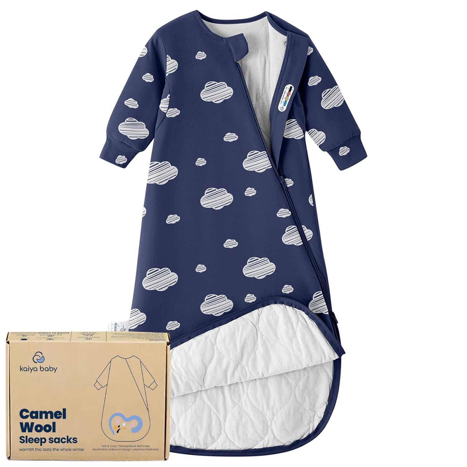 Unisex Sleeping Bag for Babies and Toddlers 1.0 Tog Sleep Sack 0-6Months, Newborn Sleep Sack, Wearable Blanket Baby, One Piece Long Sleeves, Gifts for Baby