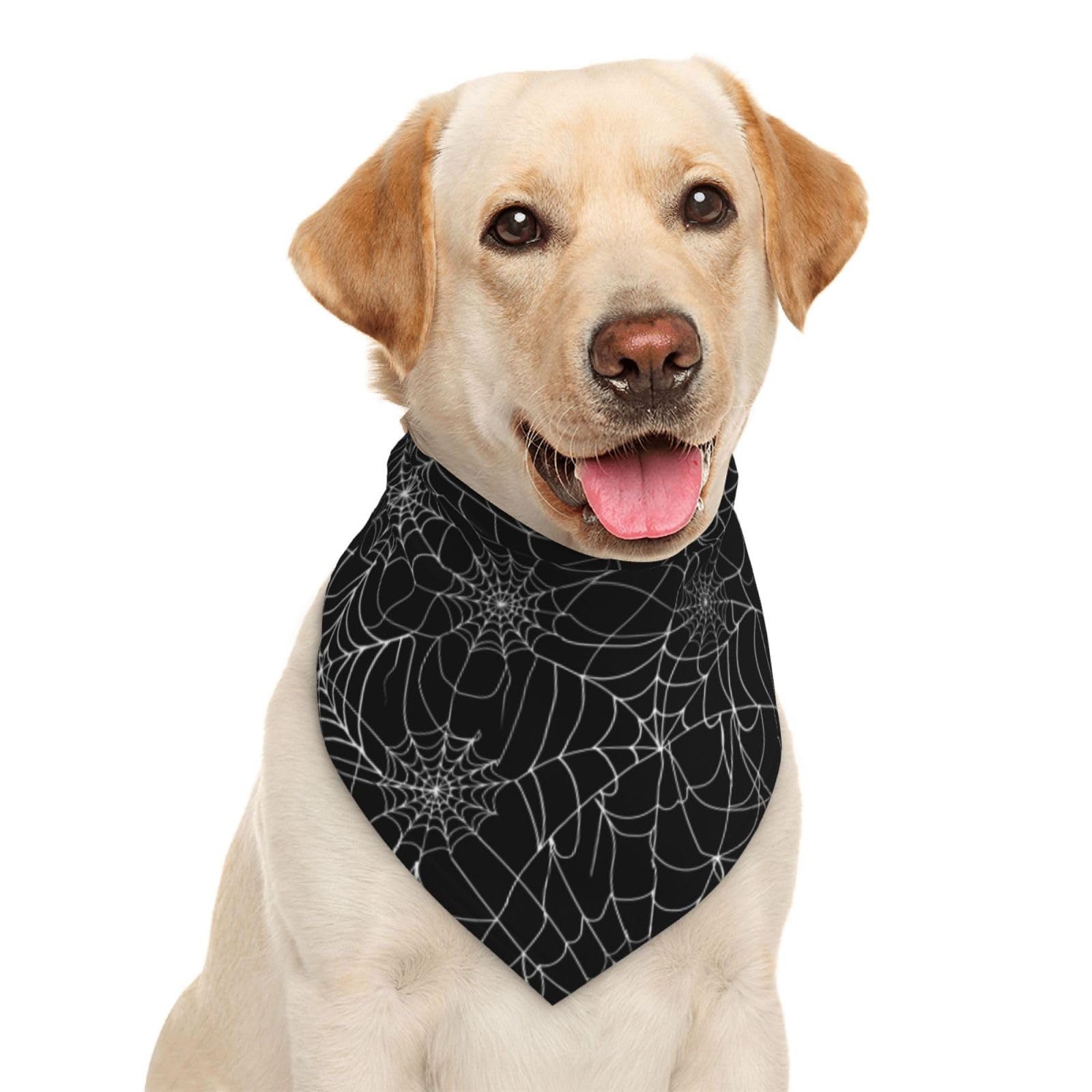 Spider Web Black Horror Halloween Cool Dog Bandana Scarf Triangle Bibs Pet Accessories Cat Kerchief — image 1