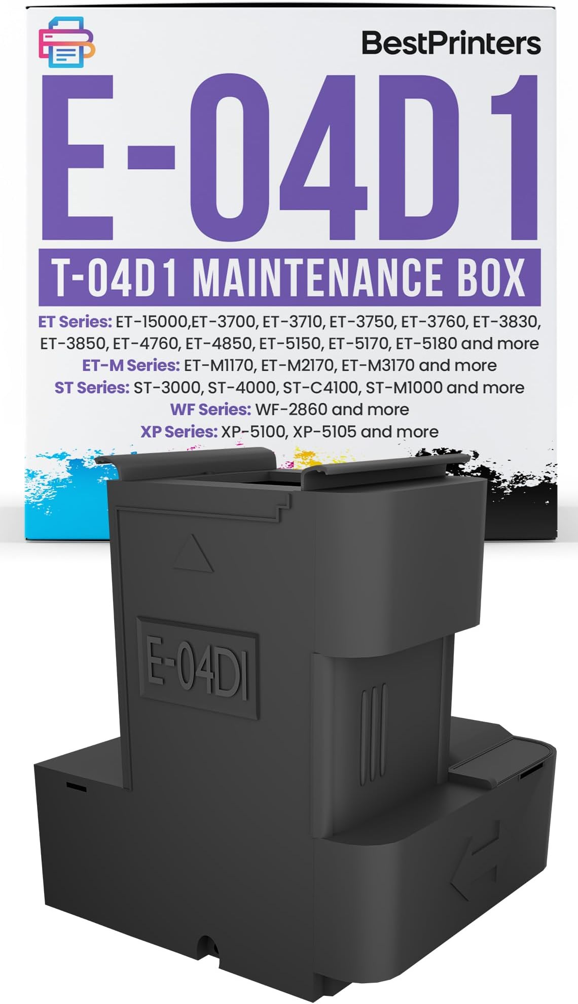 T04D1 Maintenance Box for Epson EcoTank, Workforce and XP Printers | Compatible with ET15000 ET-3750 ET-3760 ET-4750 ET-4760 ET-3850 WF-2860 (T04D100 | E-04D1) | Genuine OEM Part | Easy Replacement