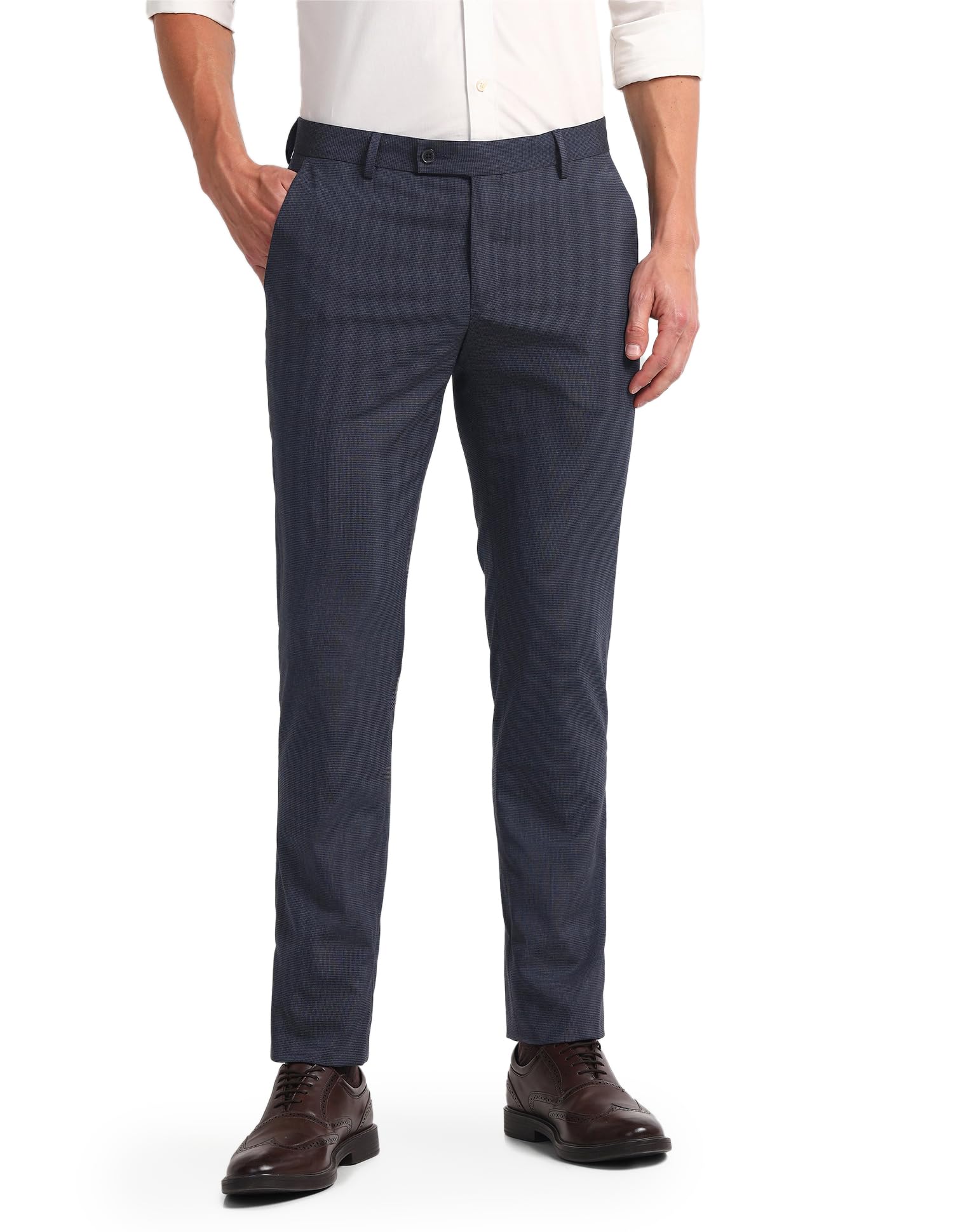 arrow Tailored Fit Heathered Trousers-picture-41