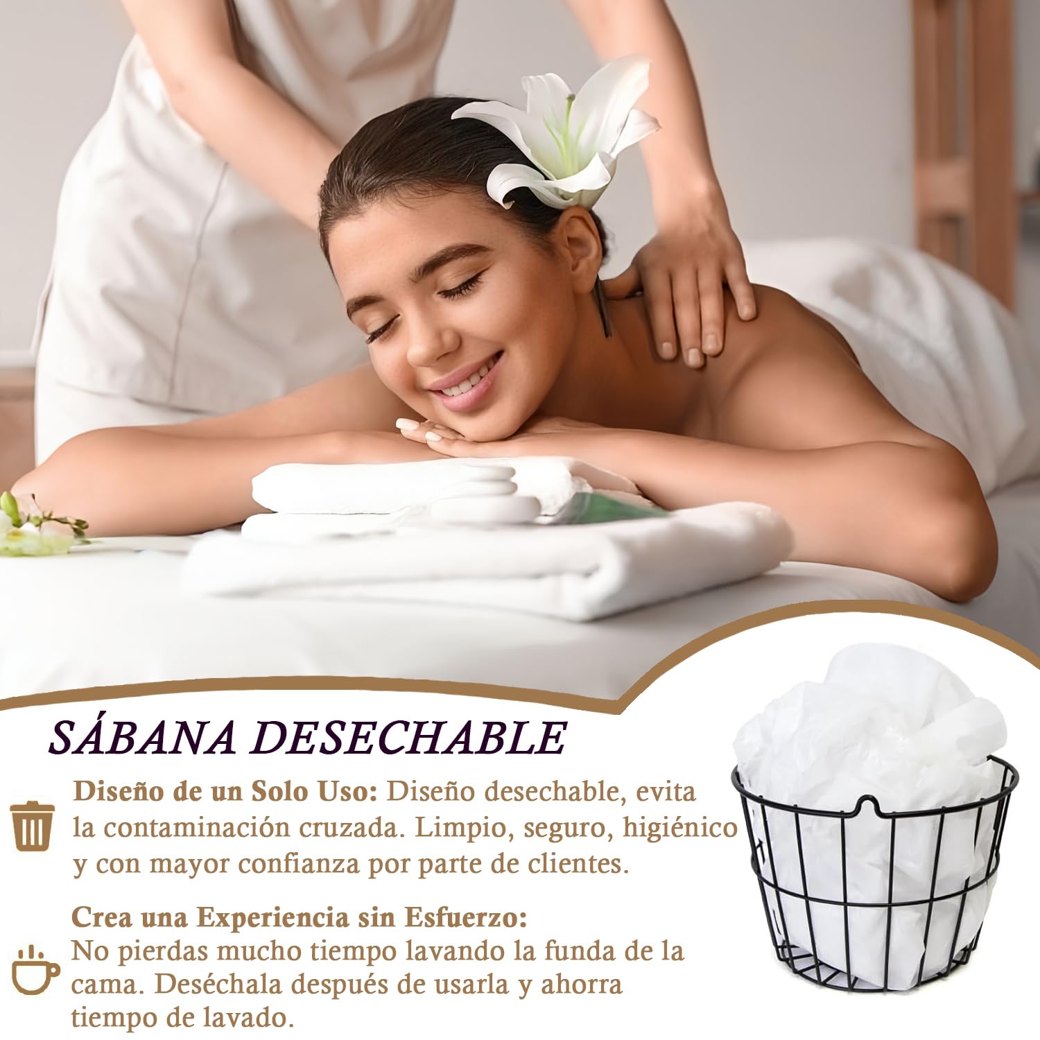 100 PCS Sabanas Desechables Camilla Masaje, 80x180cm Sábanas Desechables No Tejidas, Transpirable TNT Toallas Desechables para Masajes Salón de Belleza Spa Tatuaje Camas de Hospital, Blanco