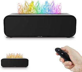 Flame Diffuser Essential Oil Diffusers, 250ml Aroma Diffusers Humidifiers for Bedroom with Remote Control, 7 Flame Color E...