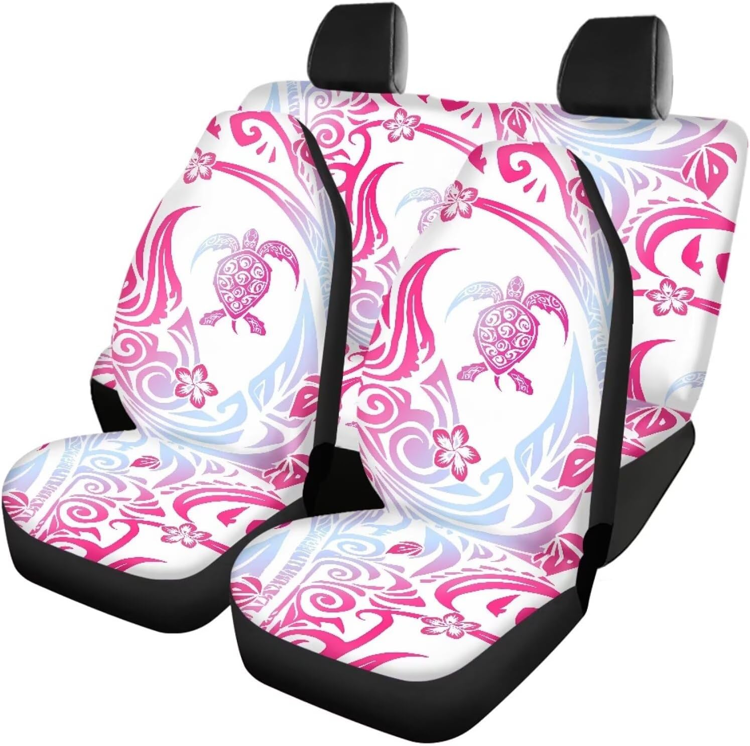 Retro Ditsy Floral Print Stylish Front Seat Covers and Rear Bench Cute Flower Seat Covers Full Set Vehicle Cushion Cover Nonslip Breathable Fit for Most Sedan Truck SUV