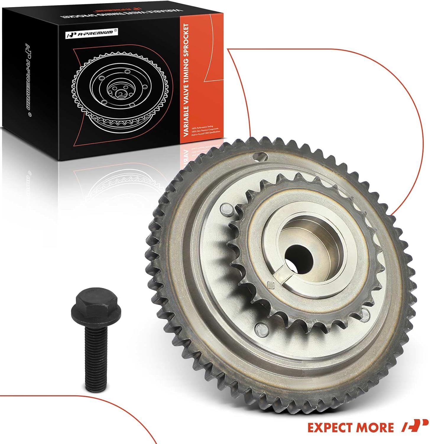 A-Premium Intake Variable Valve Timing (VVT) Sprocket Gear Camshaft Adjuster Compatible with Ford Explorer 2013-2019, Fusion, Taurus, Flex, Police Interceptor Sedan & Lincoln MKS, MKT, MKZ, 3.5L