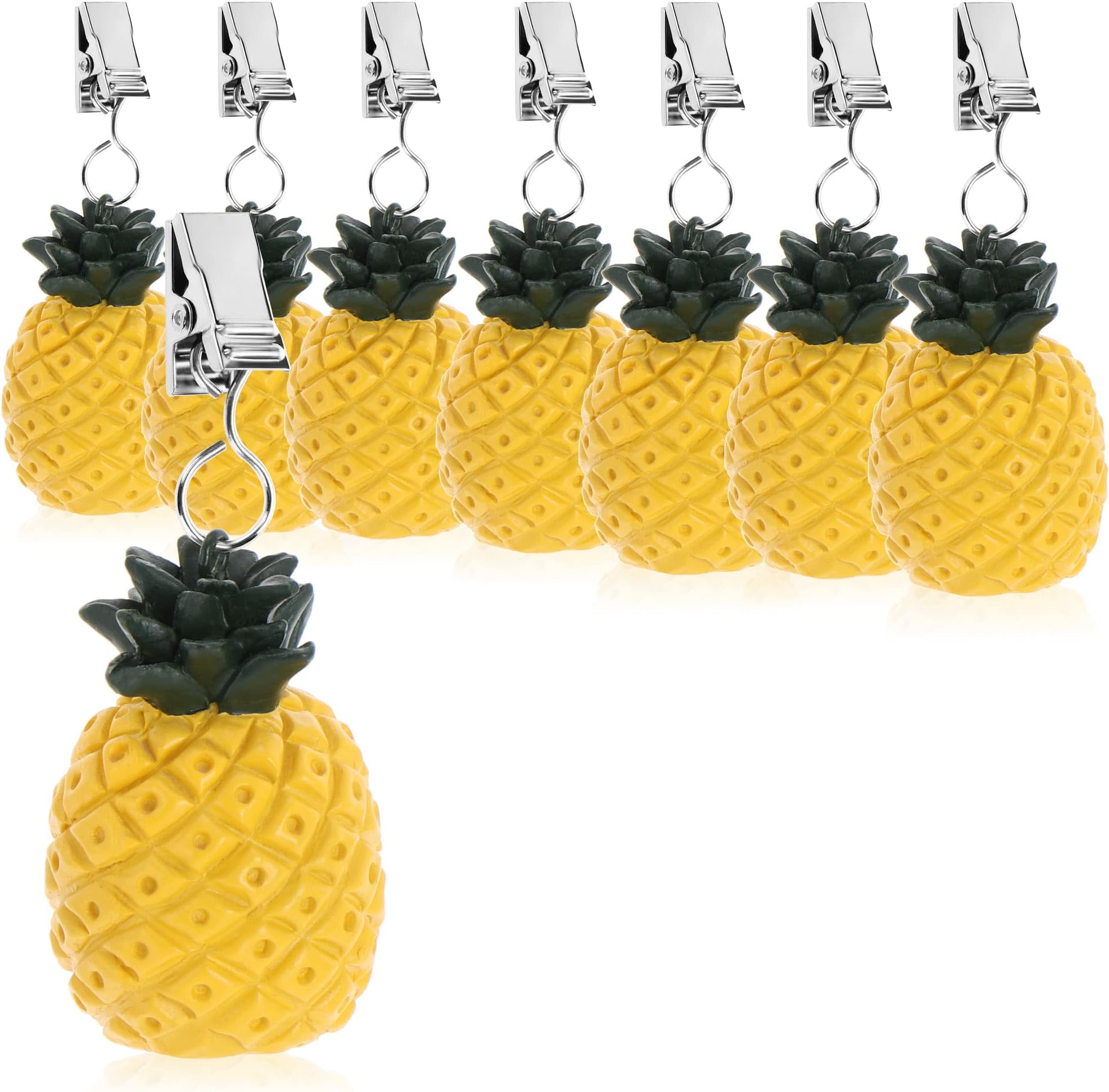 com-four® 8X Table Cloth Weights - Weather Resistant Tablecloth Weights with Clip - Pineapple Design Tablecloth Clip - Approx. 40g (8 Pieces - Pineapple - 40g)