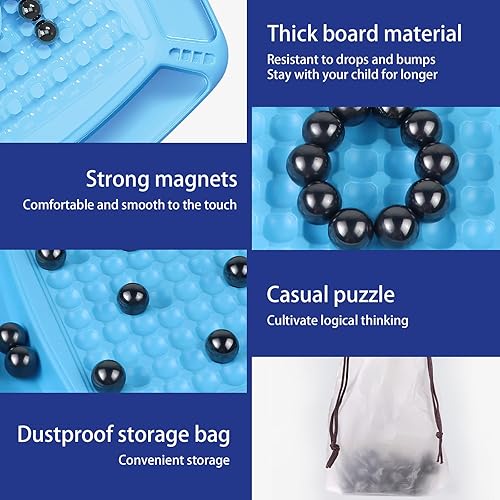 Miniatura 4 de Juego de ajedrez magnético, juego de magnetismo contra ajedrez, 20 bolas magnéticas, juego de mesa de ajedrez con rueda de castigo, divertido juego