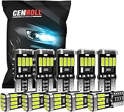 T10 501 W5W LED Ampoule IceBlue, Super Bright 168 194 501 W5W LED Ampoules Canbus without Erreur pour liseuses intérieures, plaque d'immatriculation, plafonniers, lot de 10