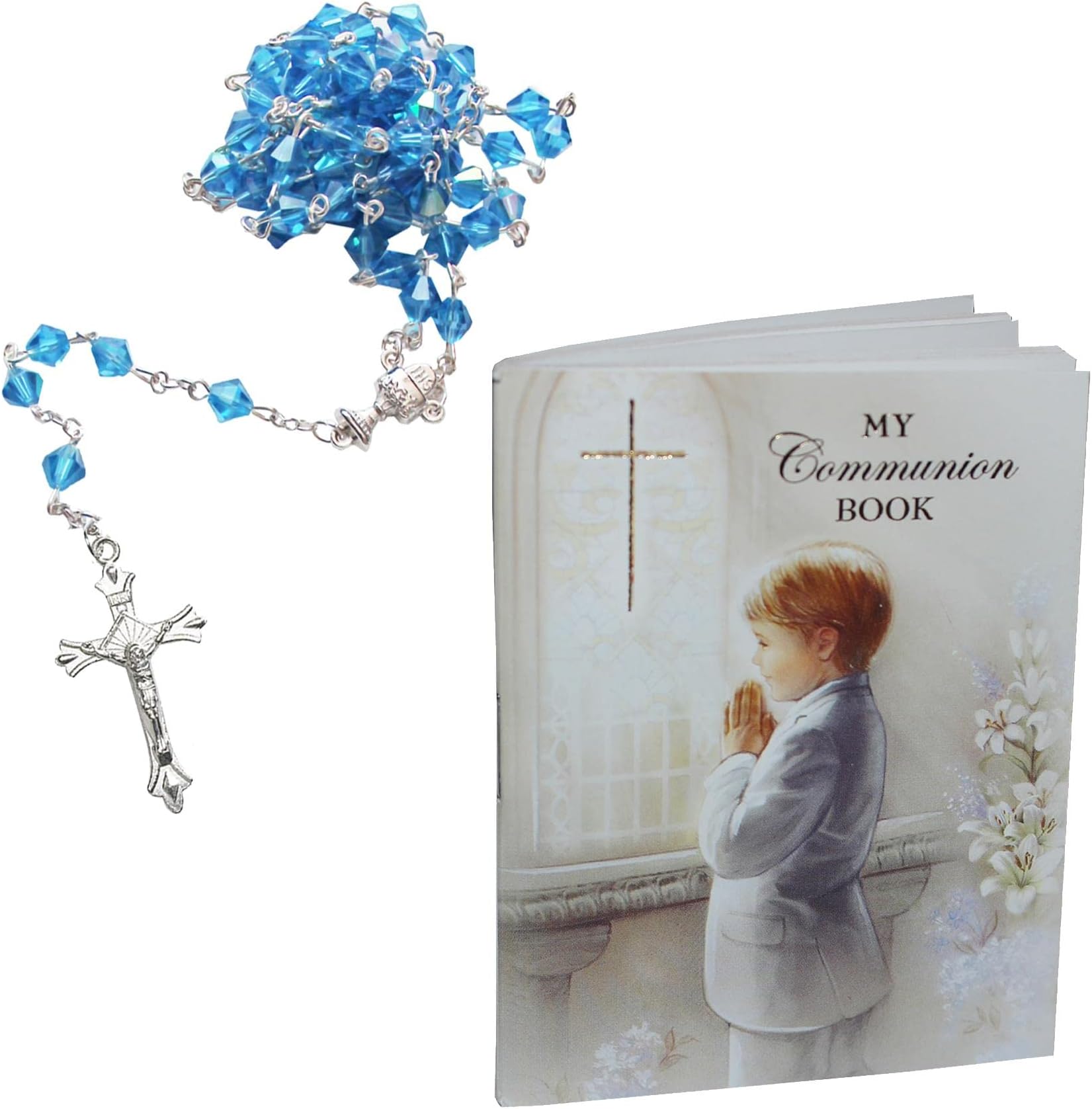 First Holy Communion Gift Set Prayer Book and Rosary - Boy/Blue C6041 0417