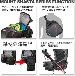Amazon.co.jp: [ミレー] リュック MOUNT SHASTA 65+10_hide_EOL TARMAC