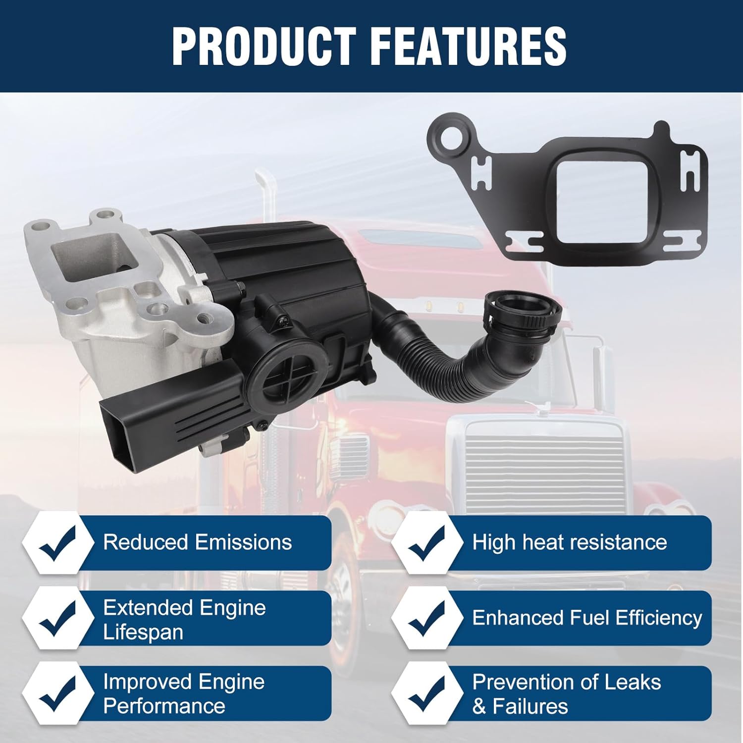 A4720108262 Crankcase Ventilation Oil Separator with Gasket compatible with Detroit DD13 DD15 Mack MP8 Engine 2010-2024 Replaces A4720107662 A4720106662