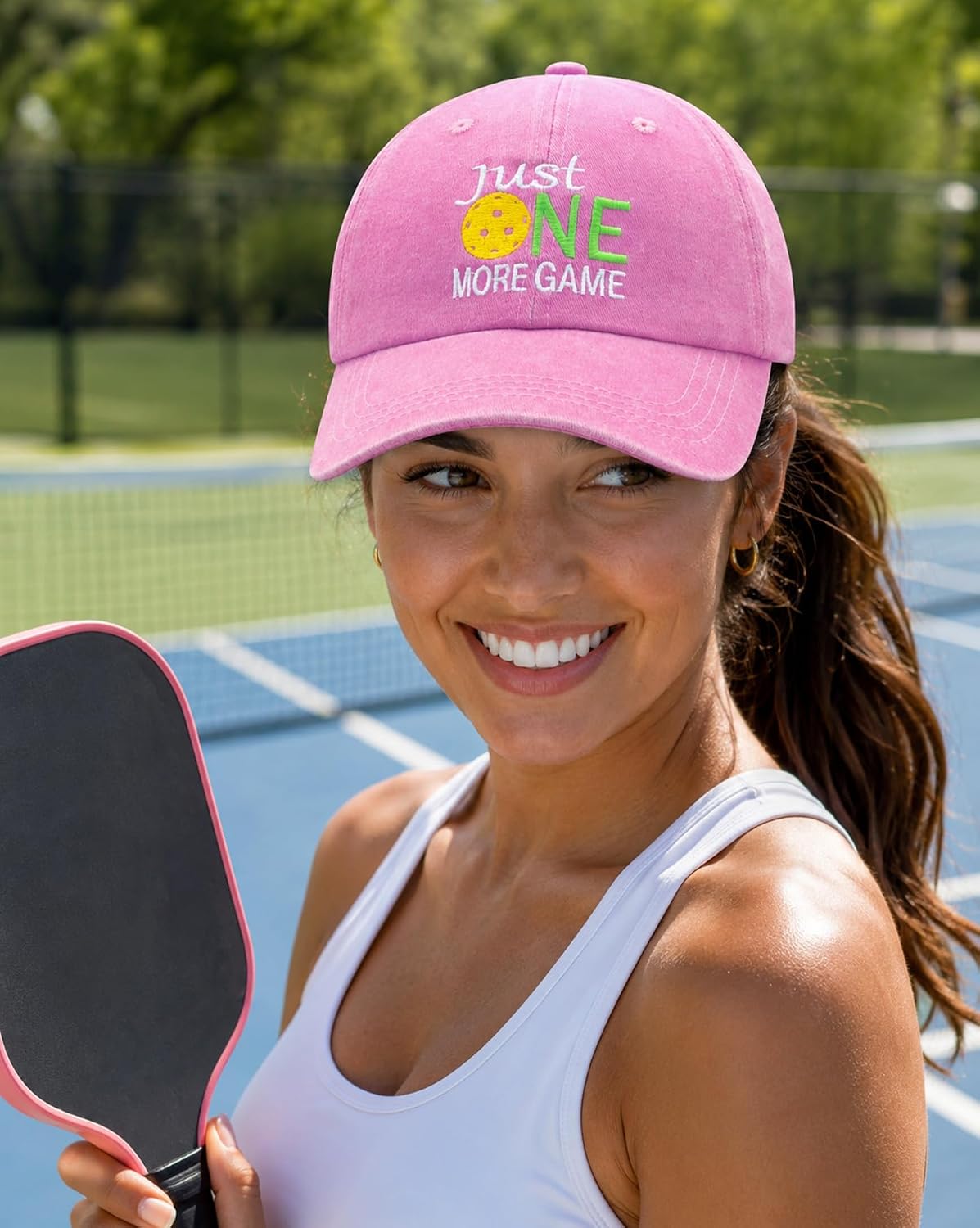 Pickleball Hat with Gift Box - Pickleball Gifts for Men Women - Washed Adjustable Embroidered Baseball Cap