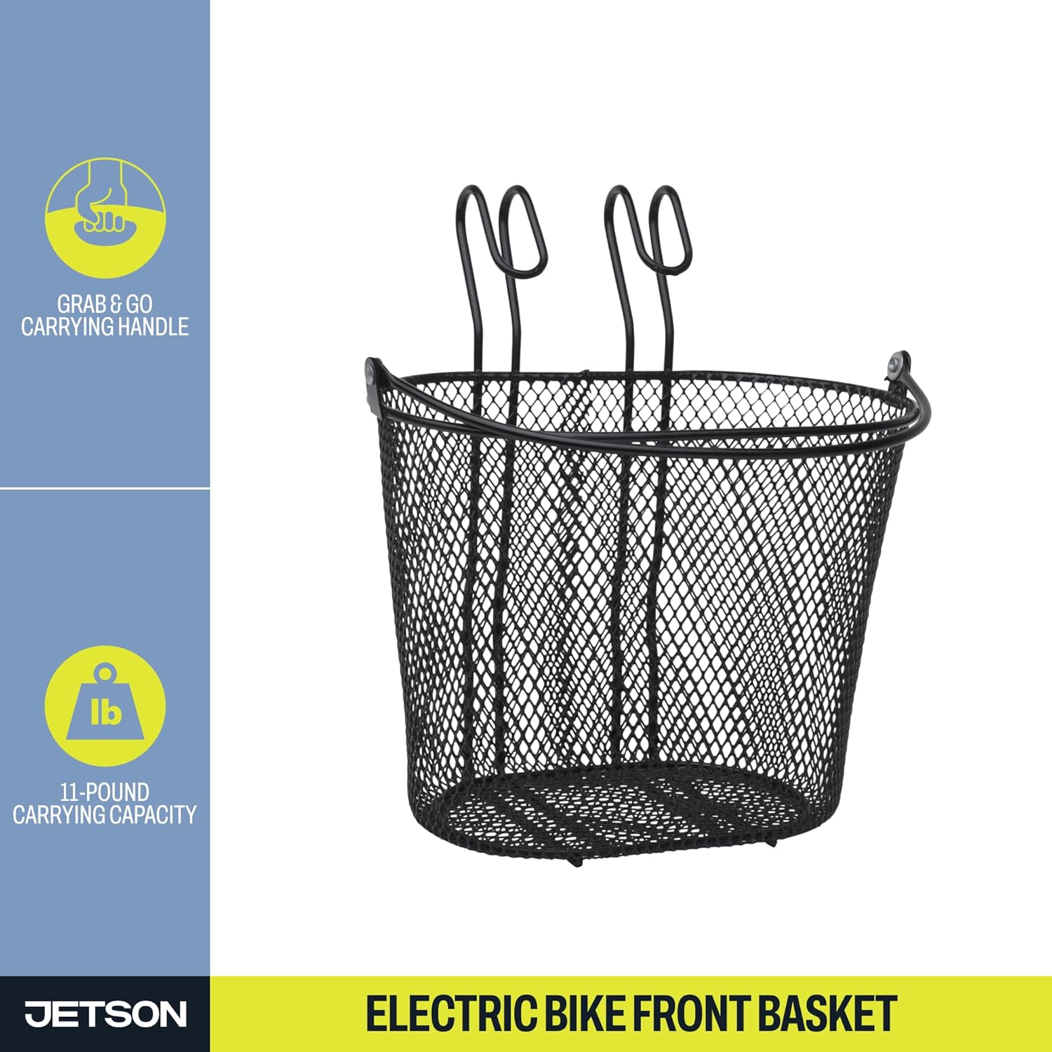 Jetson Front Bicycle Basket, Iron Basket, Jetson Bolt, Bolt Pro, LX10, Axle, J5, J8 and Haze Compatible
