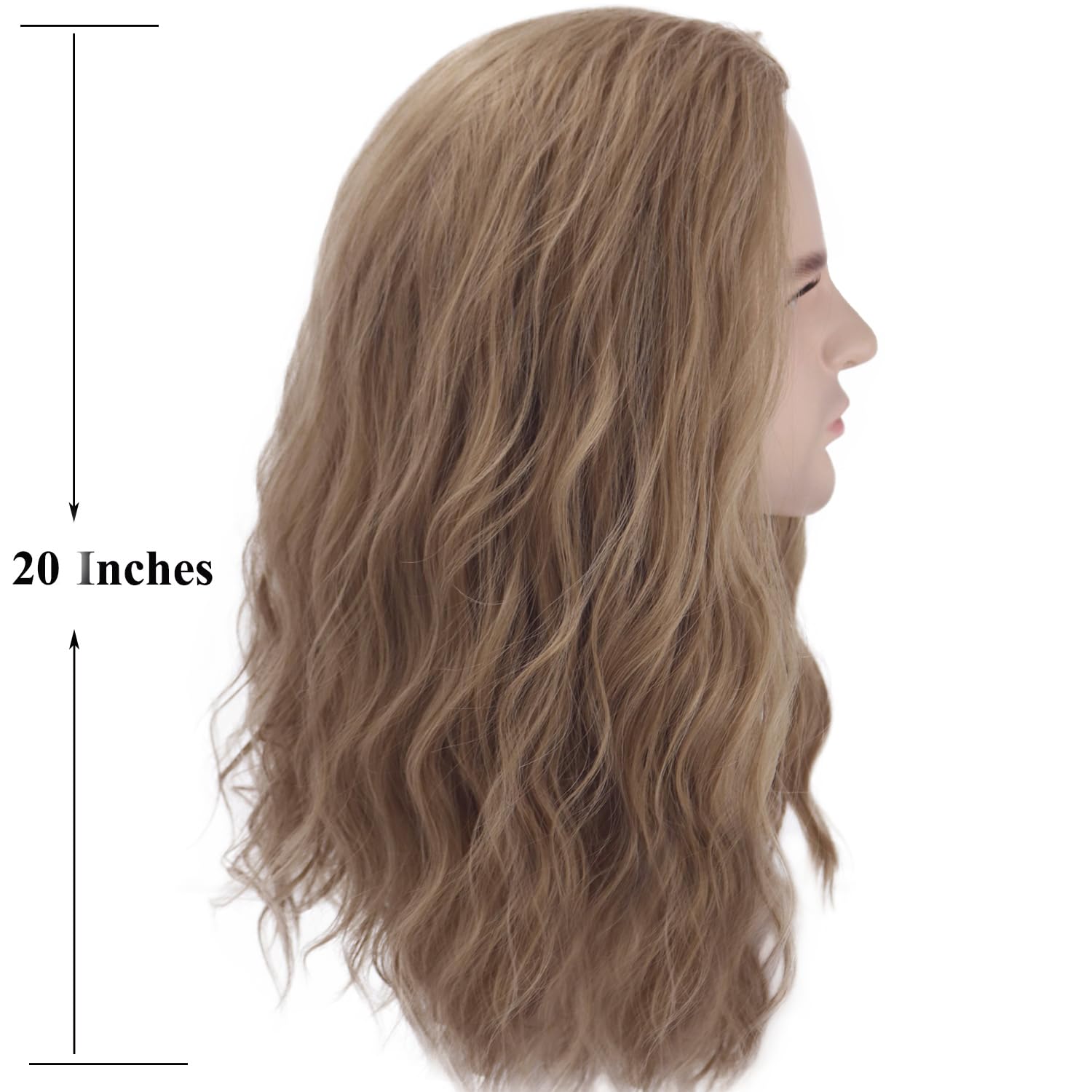 PATTNIUM Blonde Wig Mens Shoulder length Ash Blonde Wig Wavy Dirty Blonde Wigs Male Hair Heat Resistant Synthetic Hair Cosplay Party Costume Daily Wear Wigs (Ash Blonde)