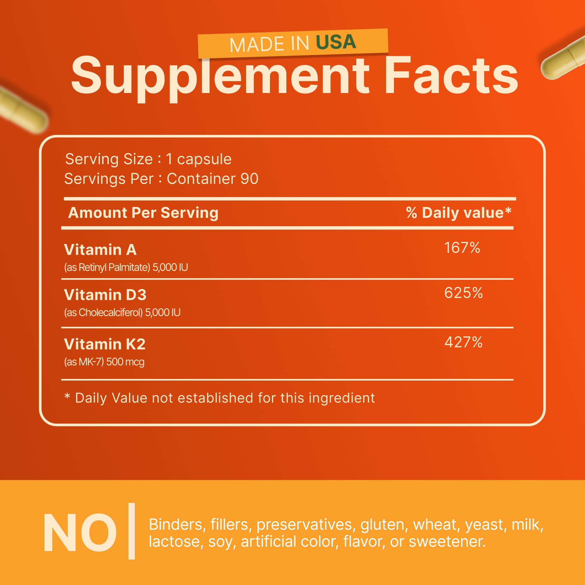 INVITA, ADK Vitamin Supplement – 90 Capsules – High Potency of Vitamin A, D3 5000 IU & K2-MK7 – Physician Formulated for Bone, Heart & Immune Support – Non-GMO, Gluten Free (3-Month Supply) — Amazon image 7