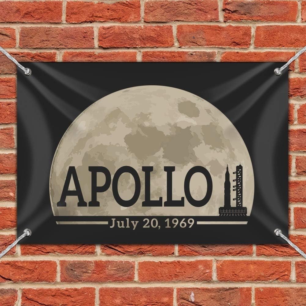 GRAPHICS & MORE NASA Apollo 11 Moon with Saturn V Rocket and Launchpad Home Business Office Sign