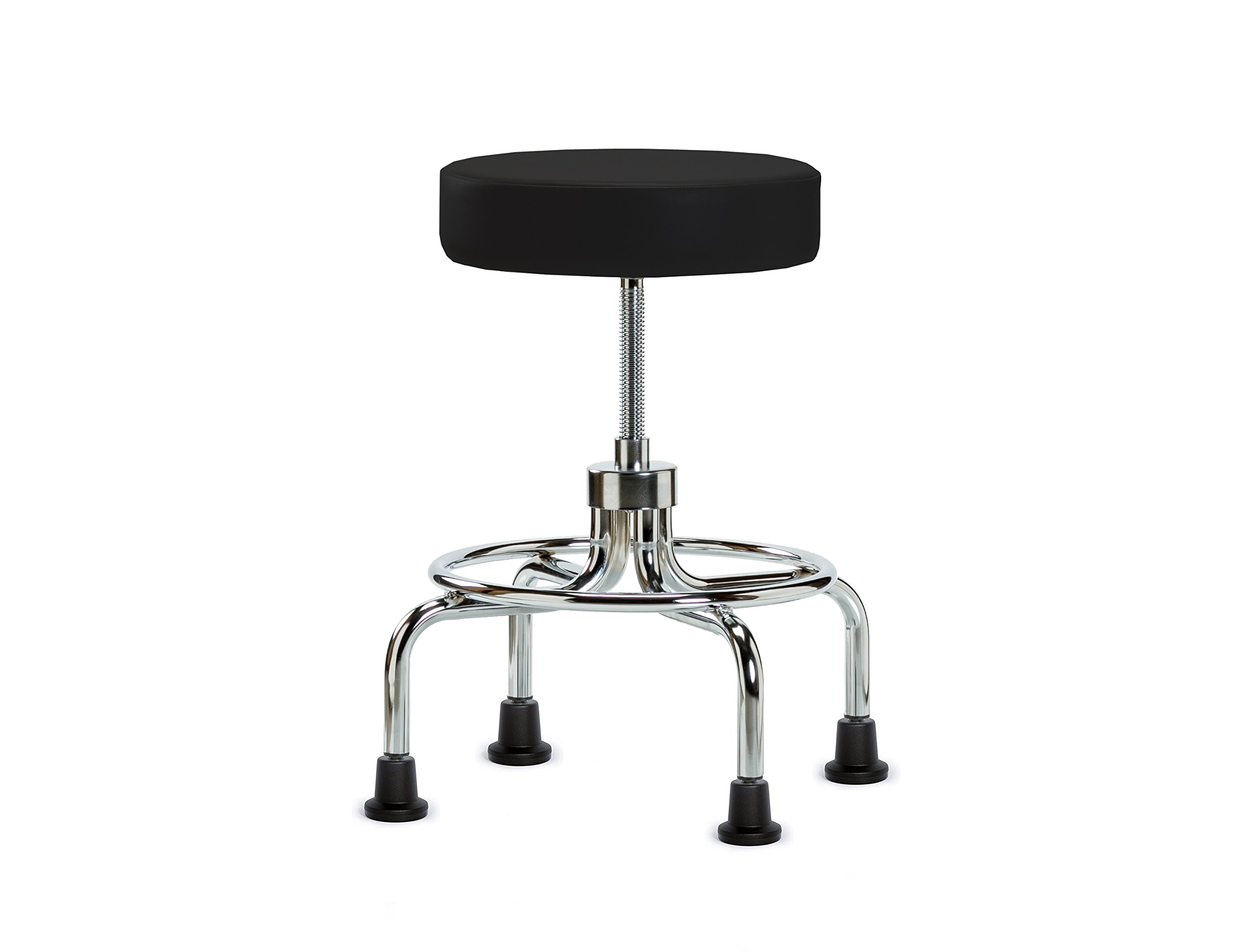 Perch Retro Exam Stool, Glides, 20.5-25.5", Black Vinyl