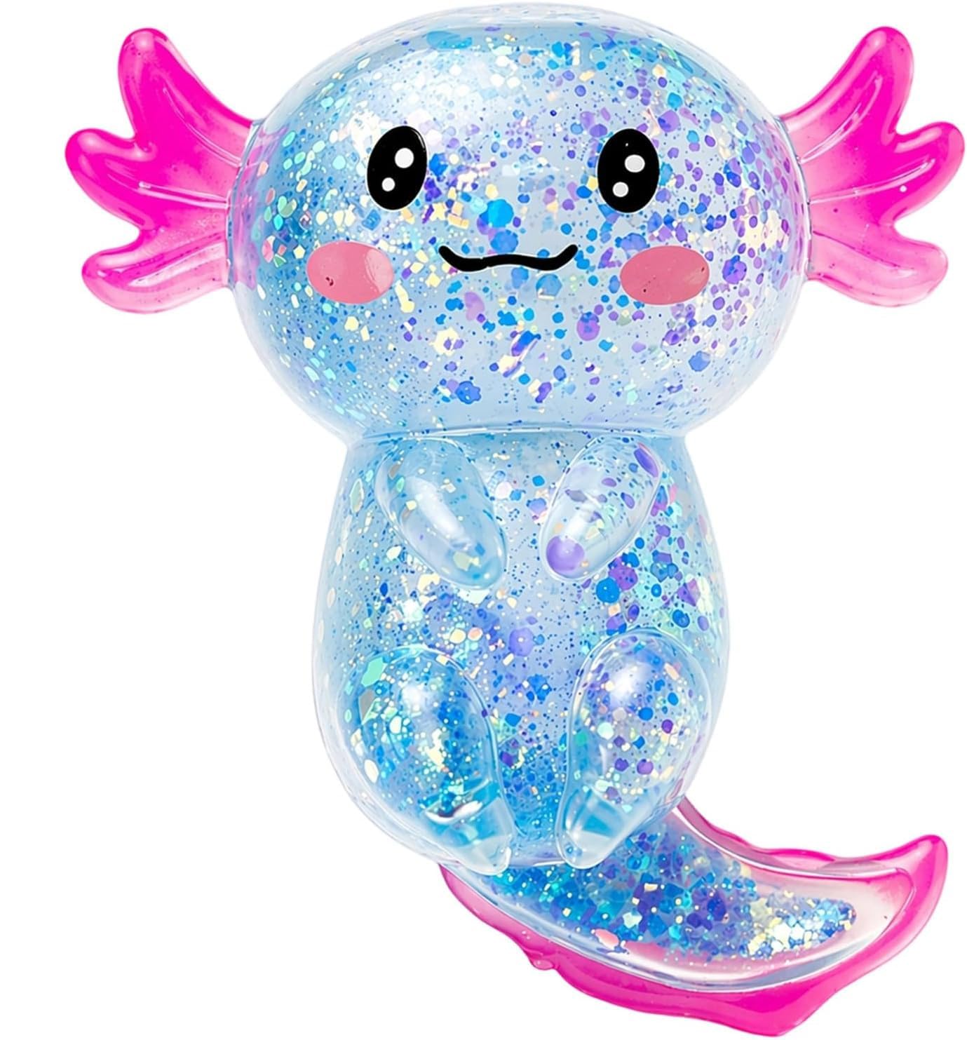 Axolotl Squishys Stress Relief Toy,Fidget Toys for Kids Youth Adult,Cute Malts Sugar Axolotl Toy Adults,Soft Squeeze Sensory Toy for Kids and Adults,Handheld Stress Ball for Anxiety and Focus Blue