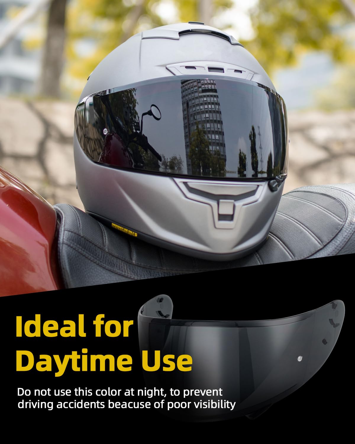 Soman CWR-1 Visor Replacements, RF-1200 Tinted Helmet Visor Shield Compatible with RF-1200 CWR-1 X14 Z7 RF-SR X-Spirit UV Protection (Deep Smoke)