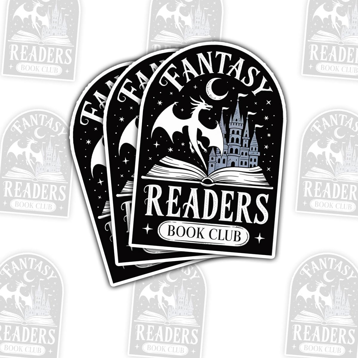 Photo 1 of (3pcs-3in) Fantasy Readers Book Club Sticker Magical Adventure Stickers