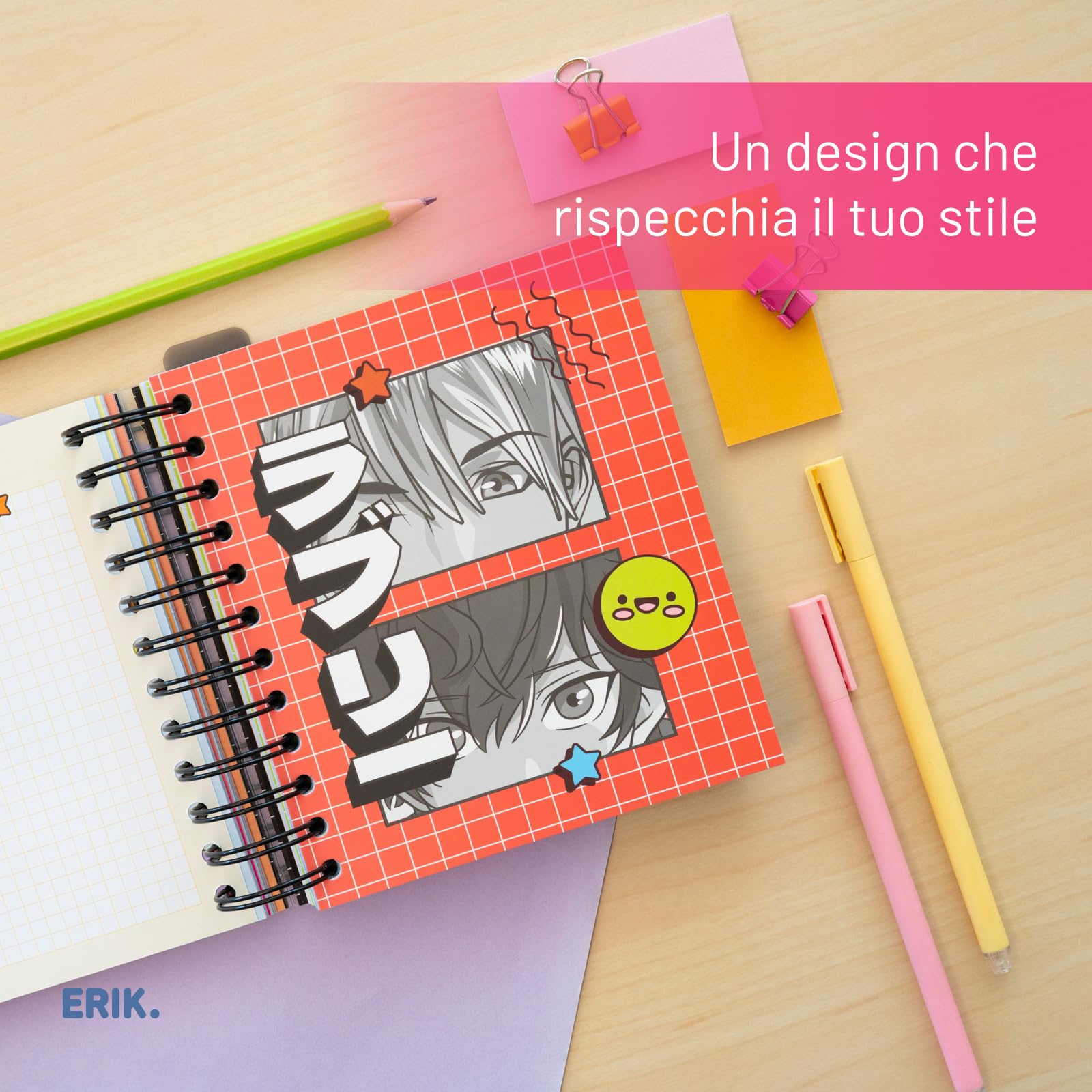 Erik - Diario Scuola Giornaliero 2020/2021, 11 mesi, 14x16 cm - Line Friends