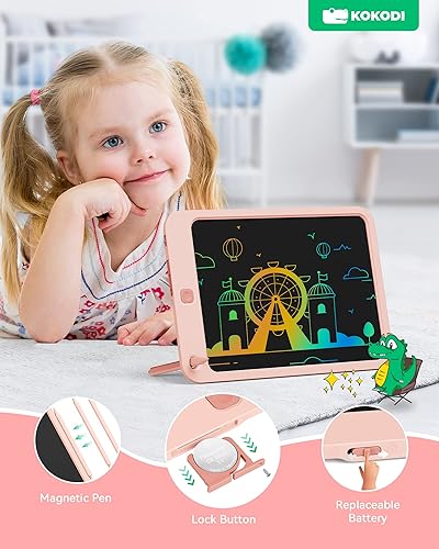 Miniatura 8 de KOKODI Tableta de escritura LCD tableta de dibujo colorida de 10 pulgadas almohadillas de dibujo electrónicas reutilizables borrables juguete