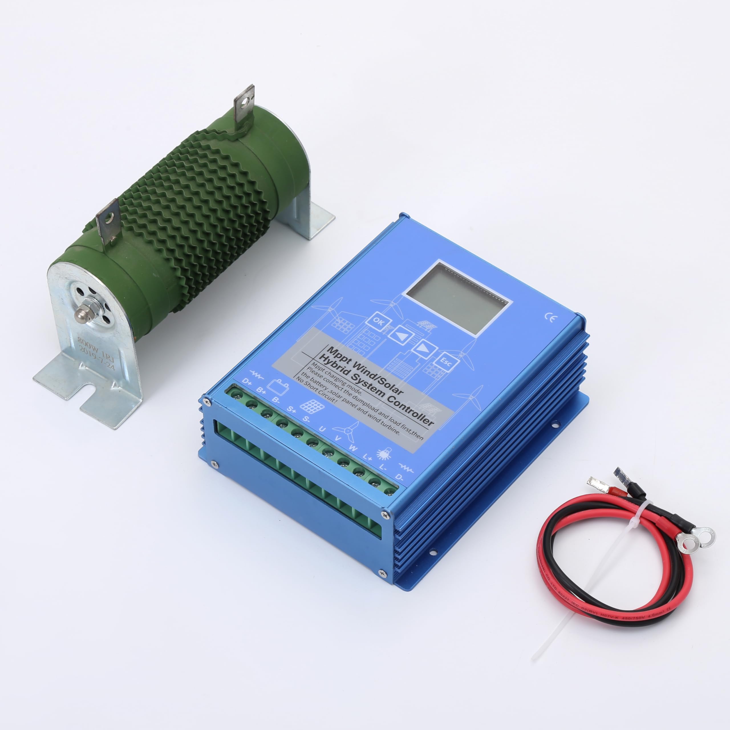 Regolatore di carica ibrido eolico da 1600 W, MPPT con funzione di carica boost, generatore eolico da 1000 W e pannello solare da 600 W, regolatore di batteria da 12 V/24 V, con funzione di dump